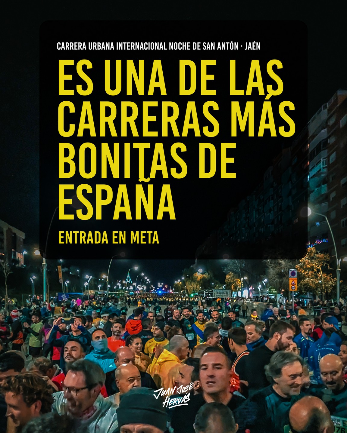 Meta Multitud de corredores en meta carrera San Antón frase es una de las carreras más bonitas de España.